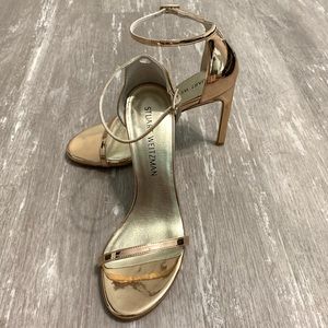 6.5 STUART WEITZMAN NUDISTONG ROSE GOLD HEELS
